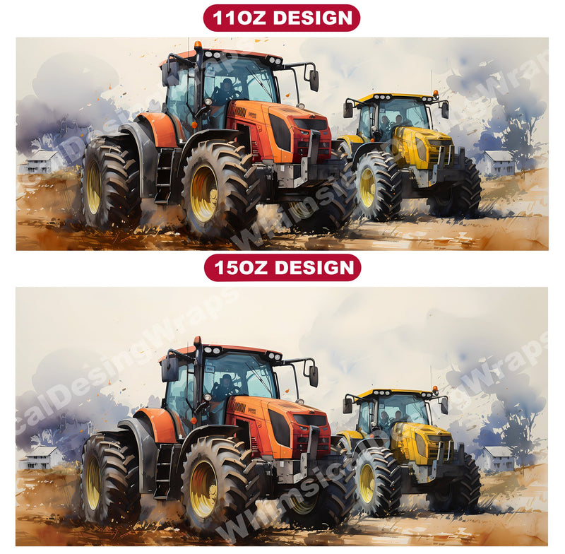 Farming Tractor Mug Wrap - CraftNest