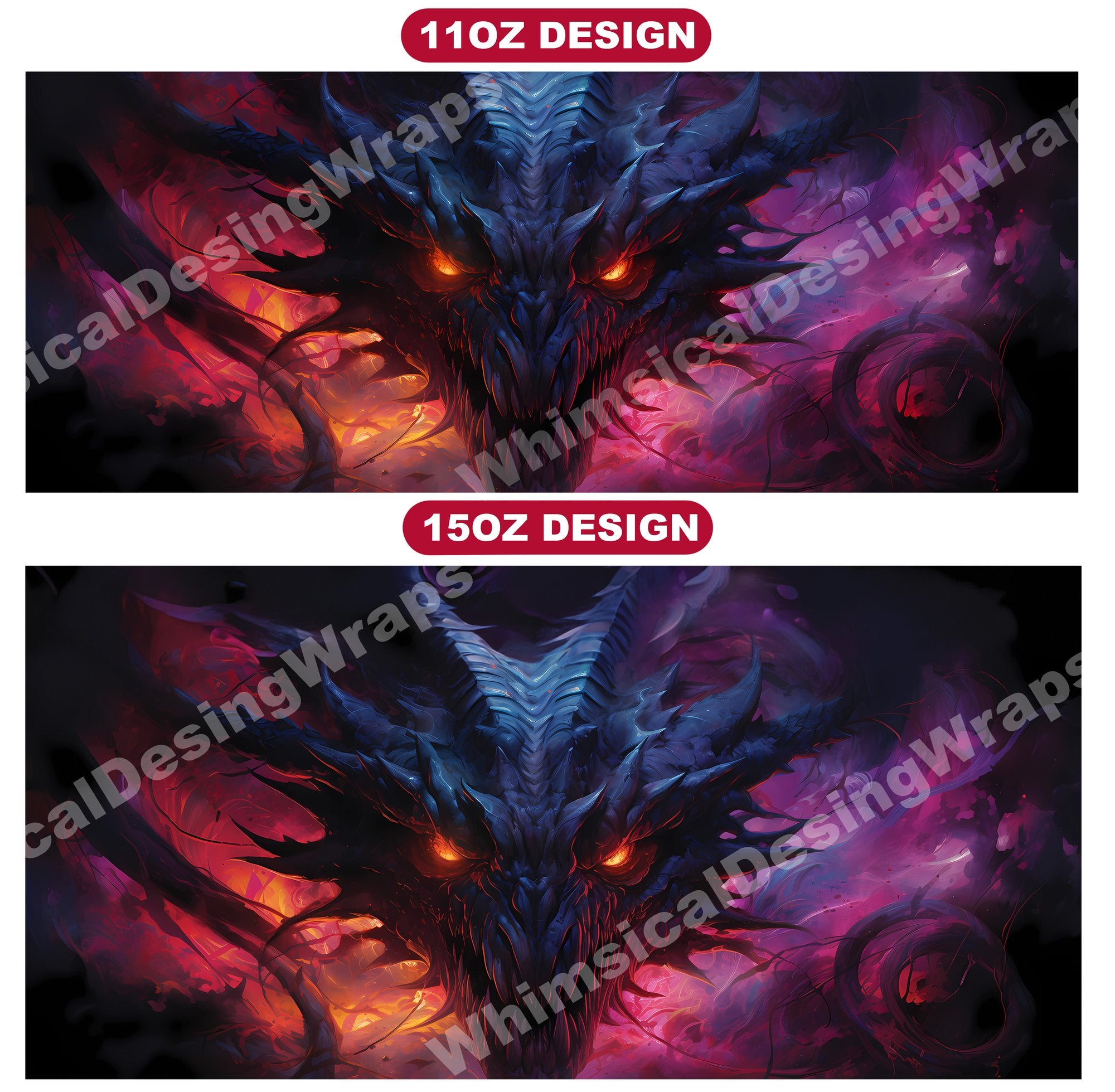 Dark Fanatasy Dragons Mug Wrap - CraftNest