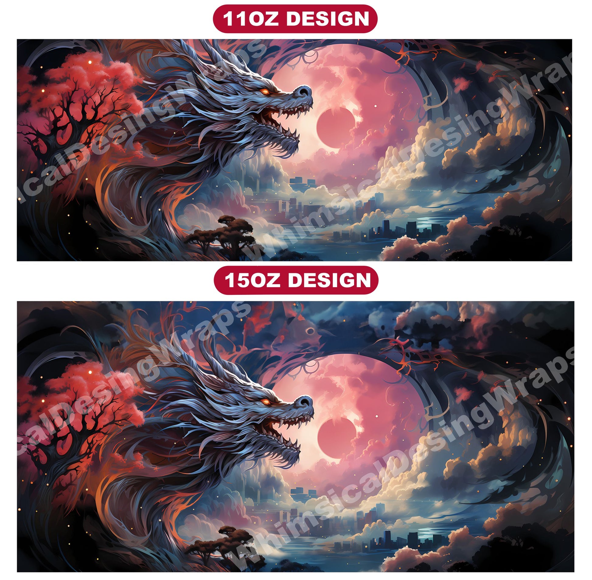 Moon Dragons Mug Wrap - CraftNest