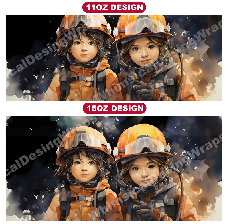 Kids Firefighter Mug Wrap - CraftNest