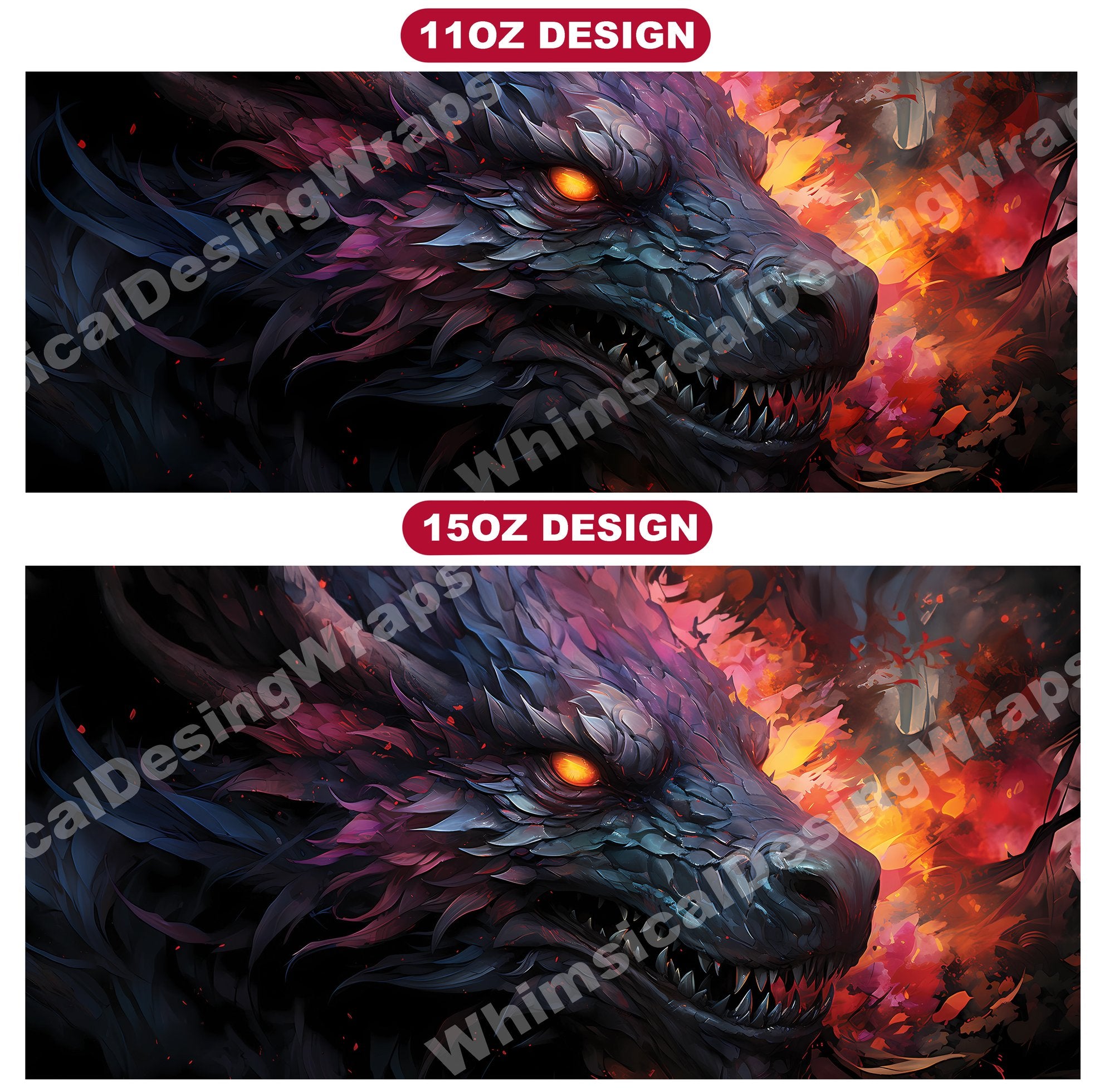 Dark Fanatasy Dragons Mug Wrap - CraftNest