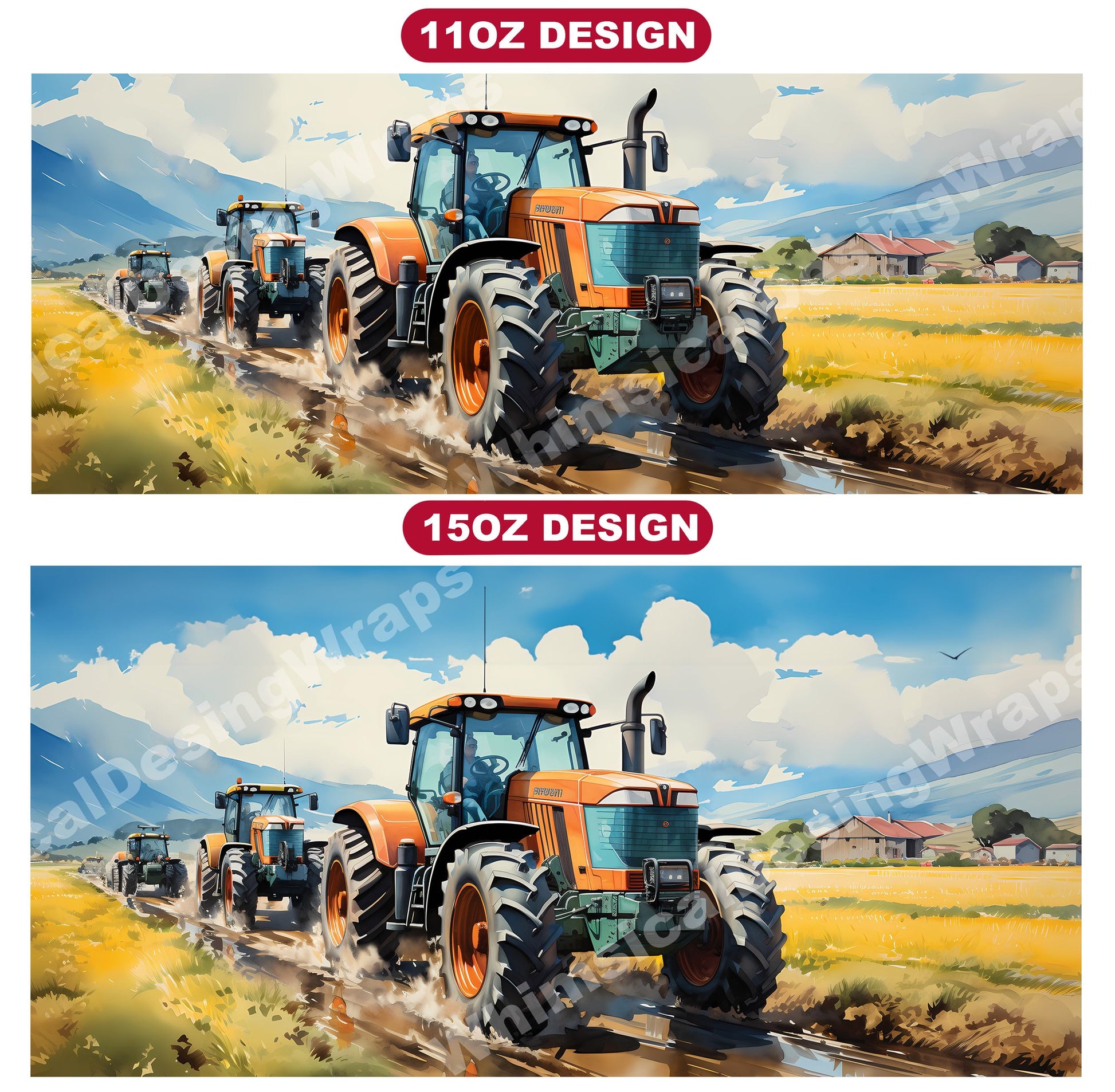 Farming Tractor Mug Wrap - CraftNest