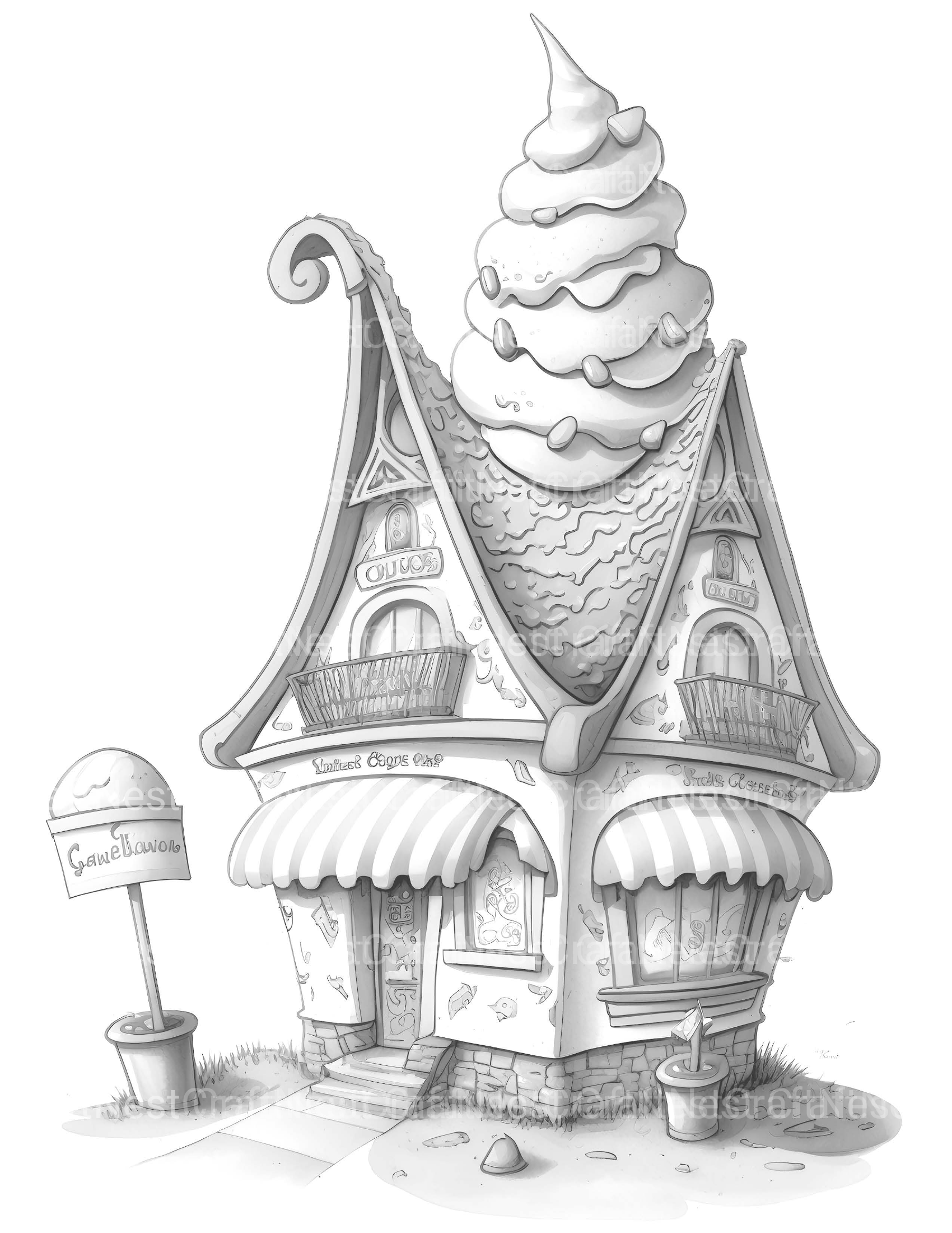 Ice Cream House Coloring Book - CraftNest - Digital Crafting and Art