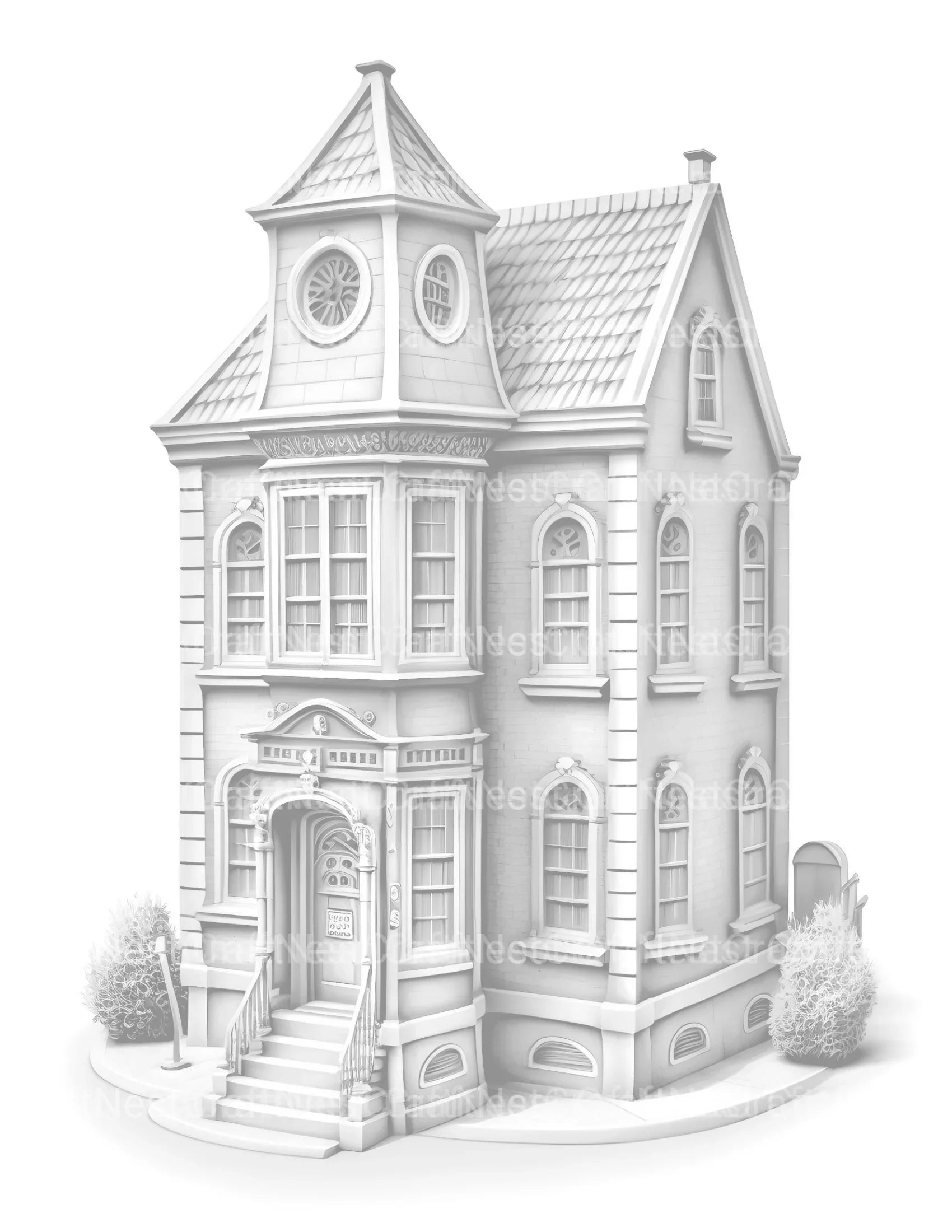 Townhouse Tiny House Coloring Book - CraftNest - Digital Crafting and Art