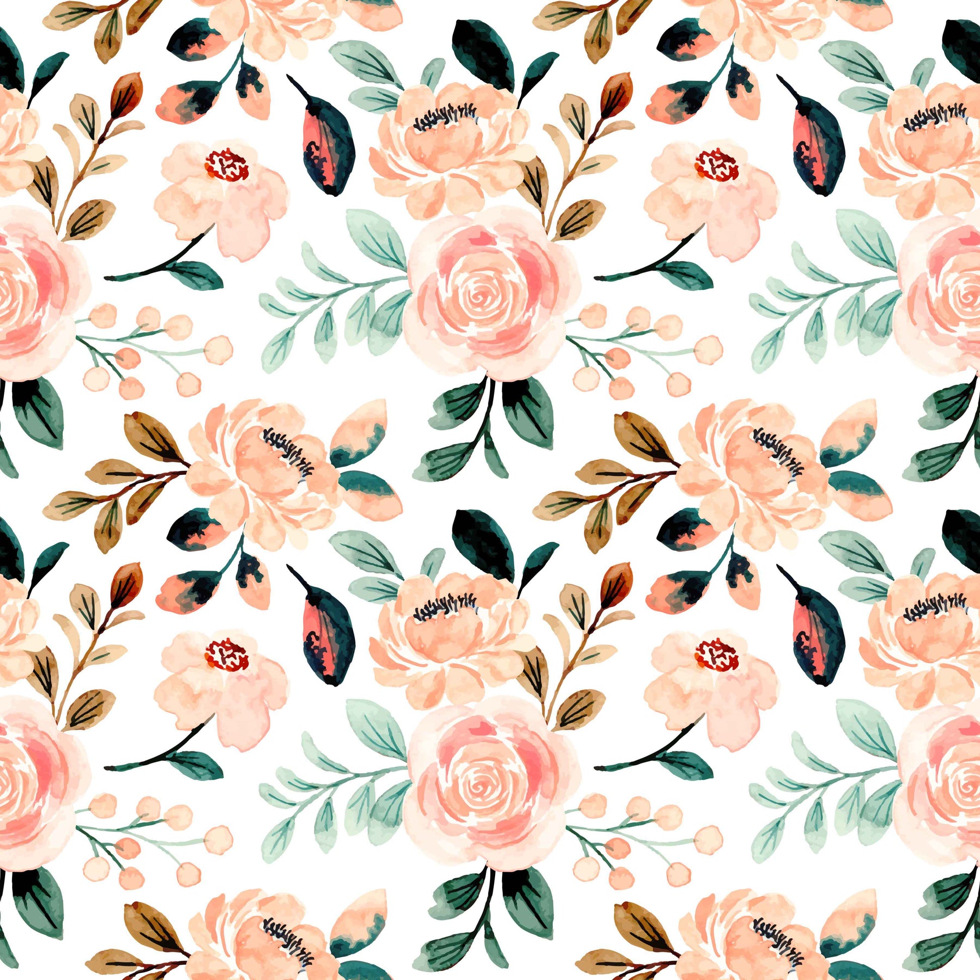 Peach Blossom Seamless Digital Paper - CraftNest - Digital Crafting and Art