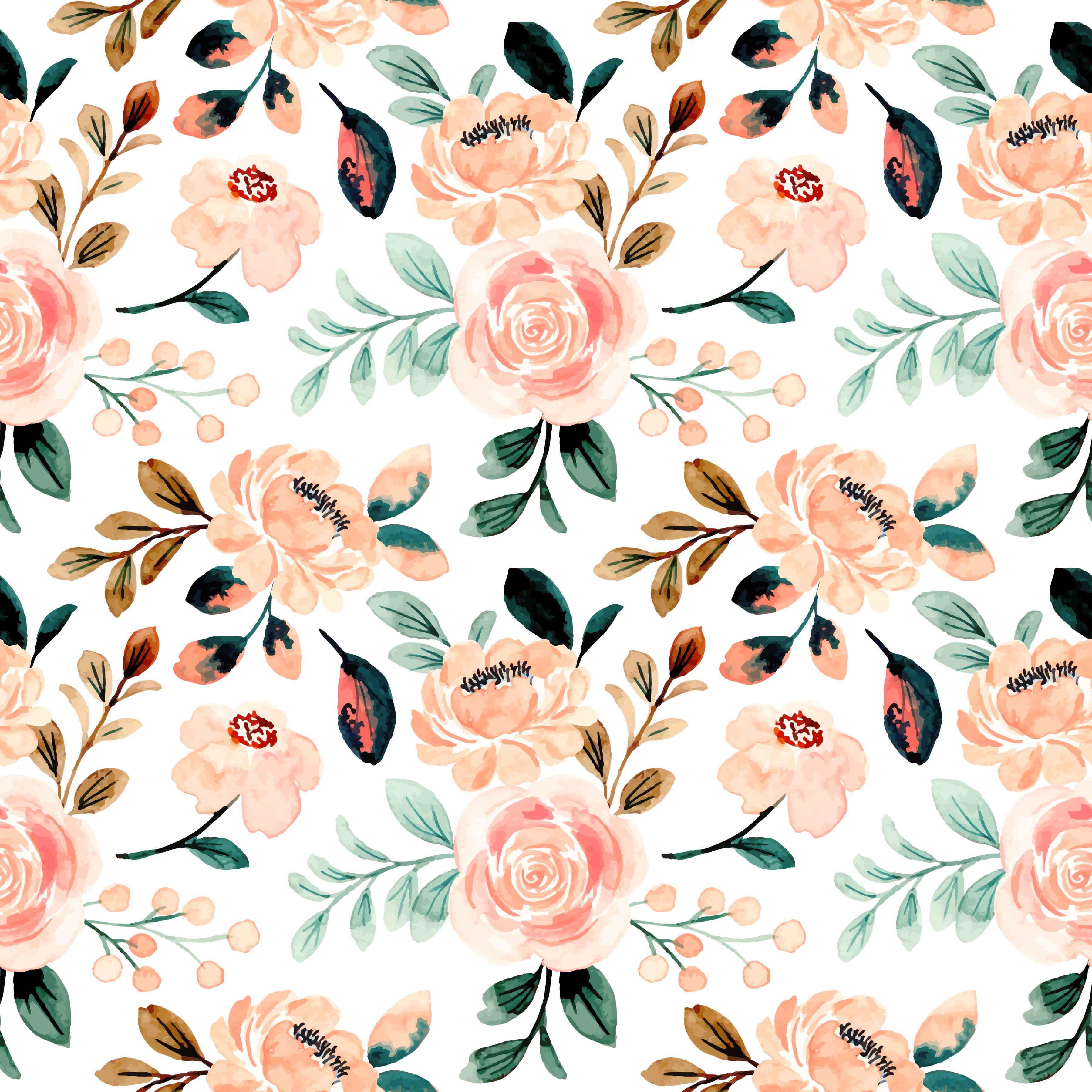 Peach Blossom Seamless Digital Paper - CraftNest - Digital Crafting and Art