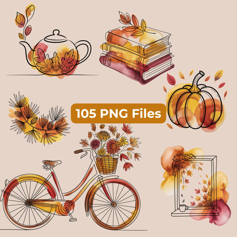 Fall Doodle Minimalist Elements Clipart Bundle - CraftNest - Digital Crafting and Art