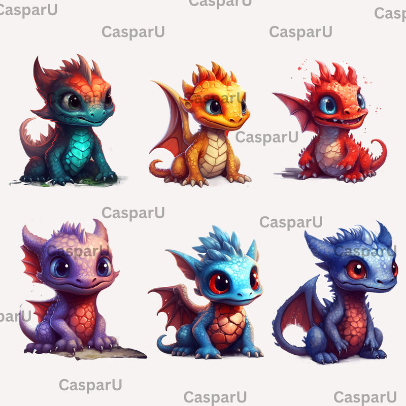 Baby Dragons Clipart - CraftNest