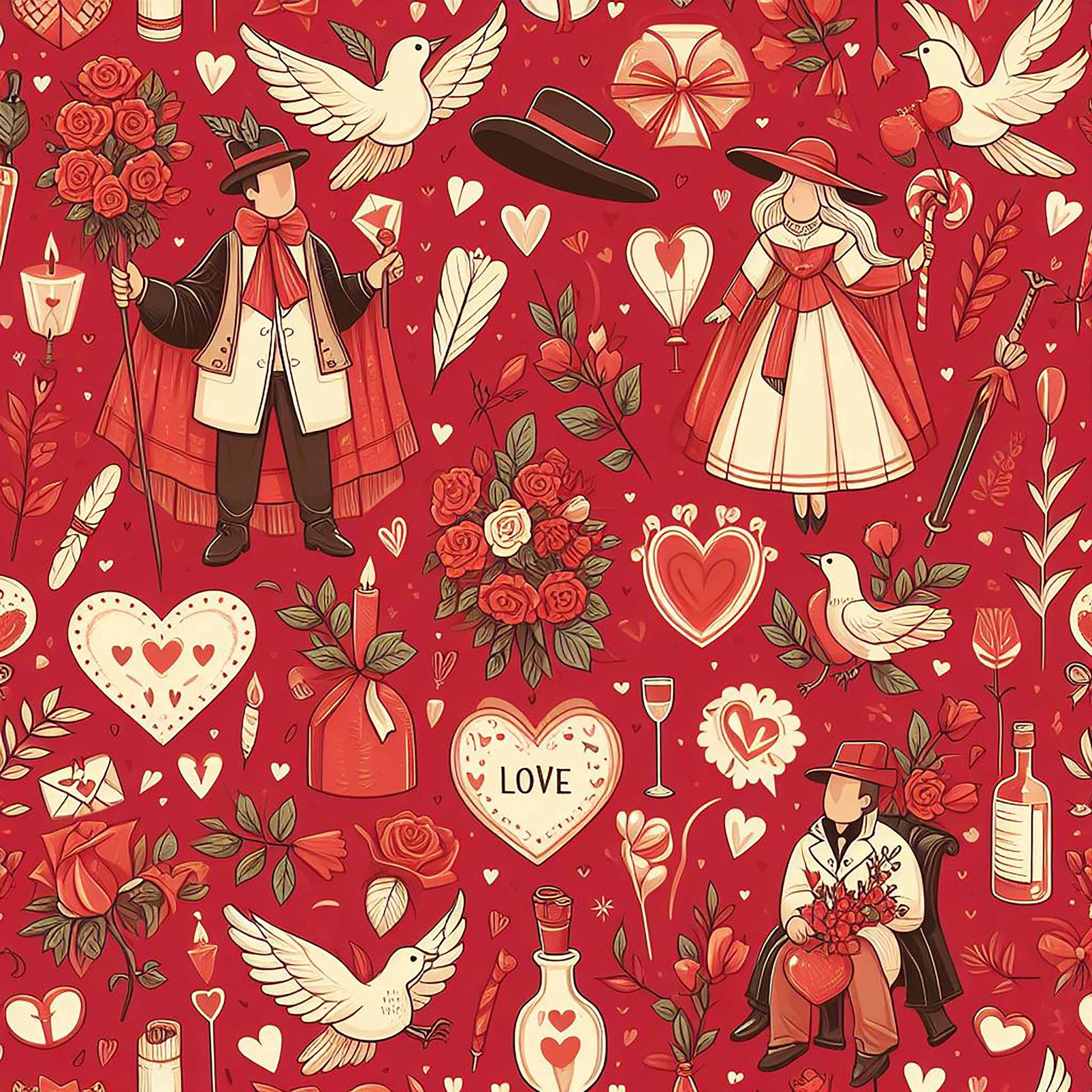 Valentine Red Seamless Digital Paper - CraftNest - Digital Crafting and Art