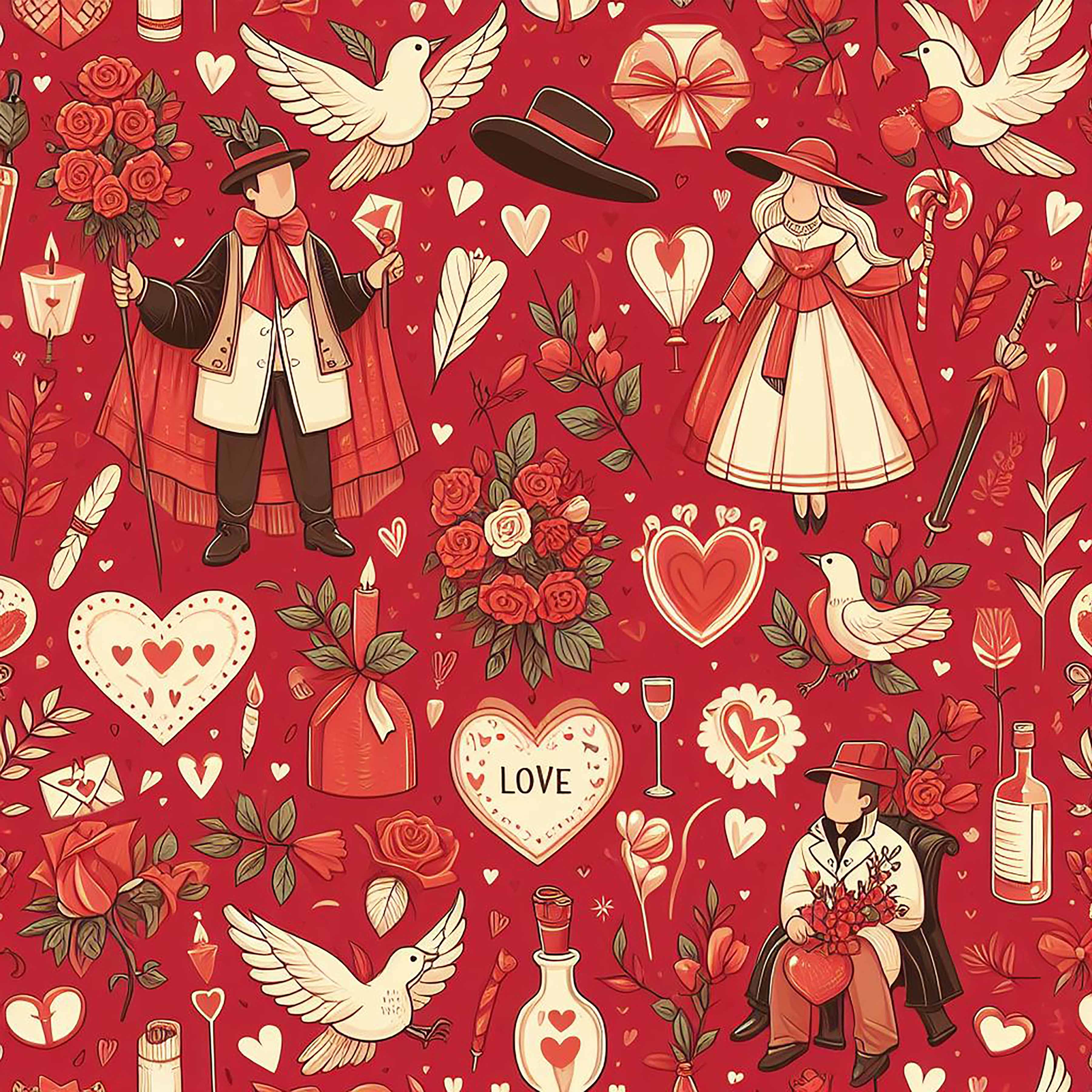 Valentine Red Seamless Digital Paper - CraftNest - Digital Crafting and Art