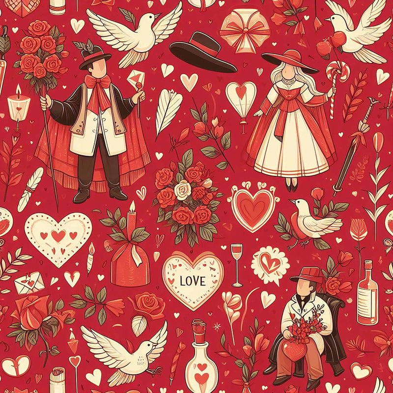 Valentine Red Seamless Digital Paper - CraftNest - Digital Crafting and Art