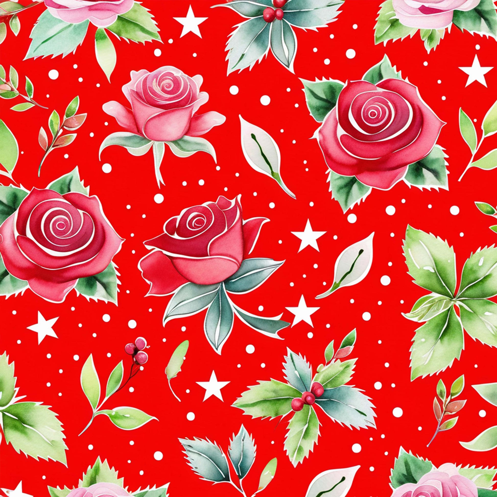 Christmas Roses Seamless Digital Paper - CraftNest - Digital Crafting and Art