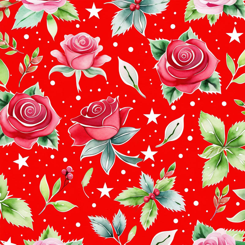 Christmas Roses Seamless Digital Paper - CraftNest - Digital Crafting and Art