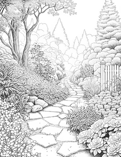 Garden Path Coloring Book - CraftNest - Digital Crafting and Art