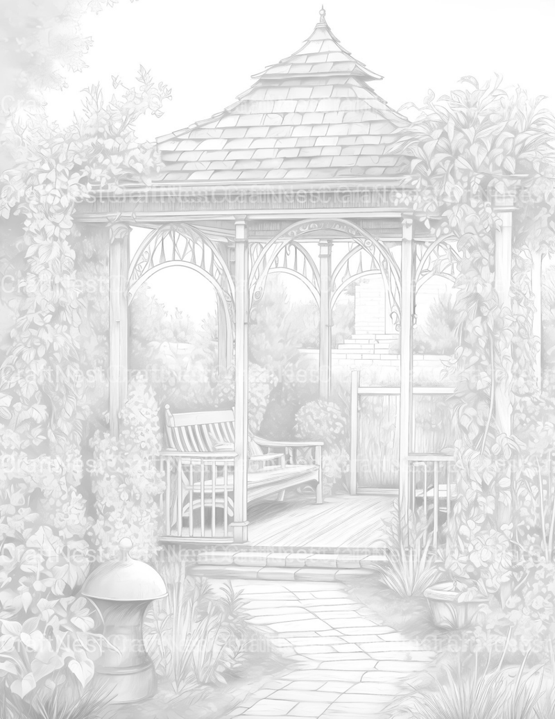 Garden Arbor Coloring Book - CraftNest - Digital Crafting and Art