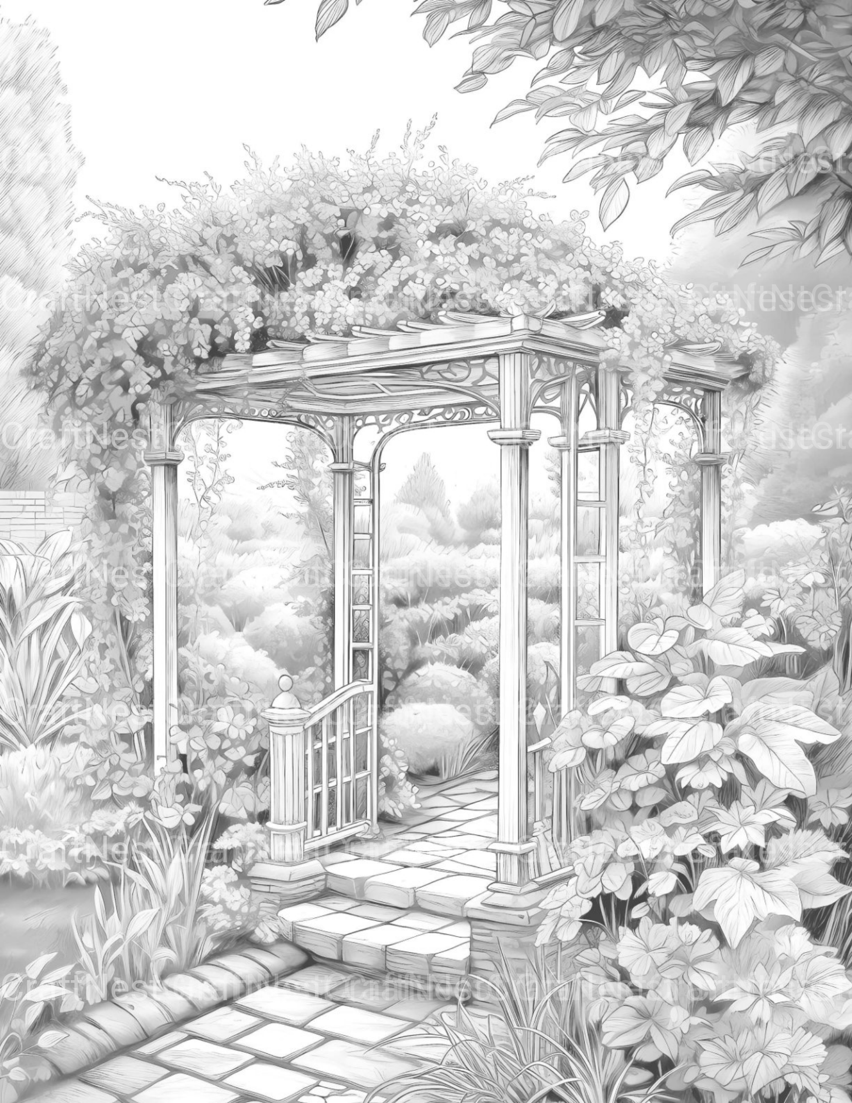 Garden Arbor Coloring Book - CraftNest - Digital Crafting and Art
