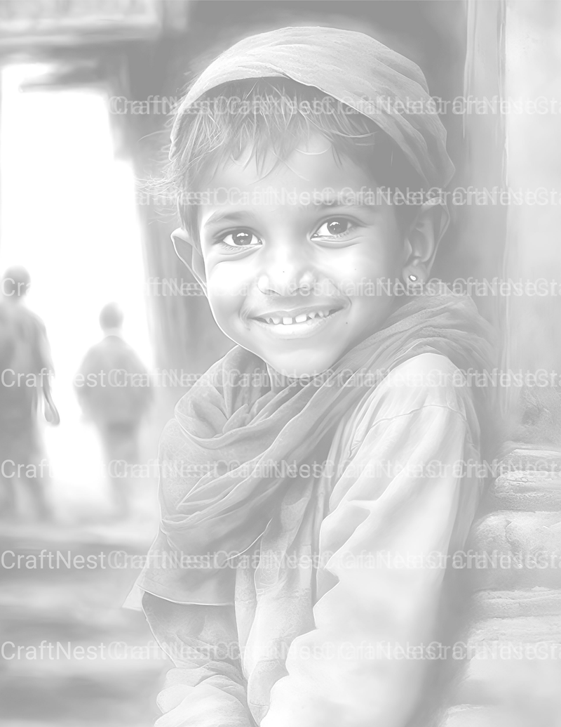 Indian Boy Coloring Book - CraftNest - Digital Crafting and Art