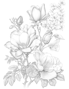 Magnolia Flower Coloring Book - CraftNest - Digital Crafting and Art