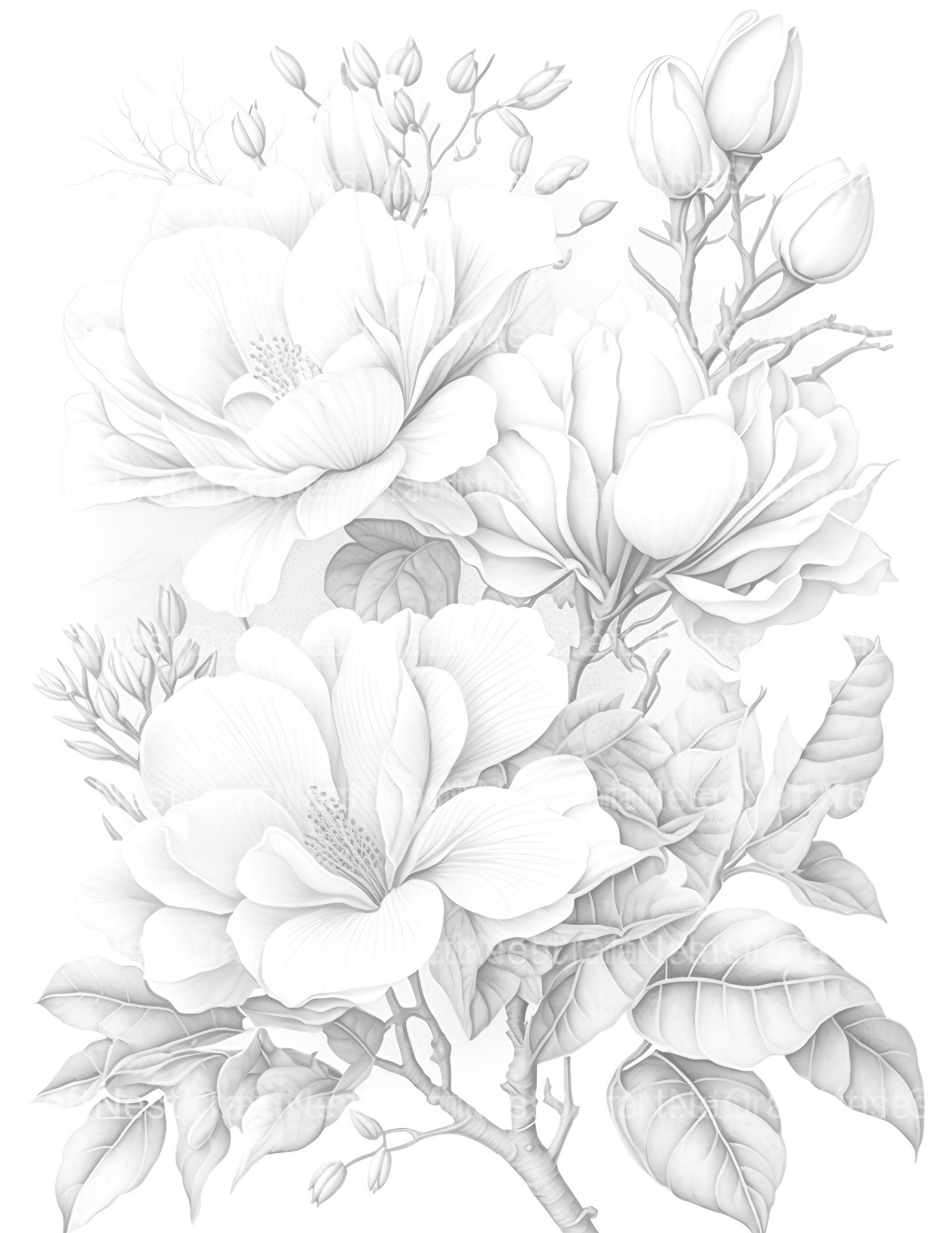 Magnolia Flower Coloring Book - CraftNest - Digital Crafting and Art