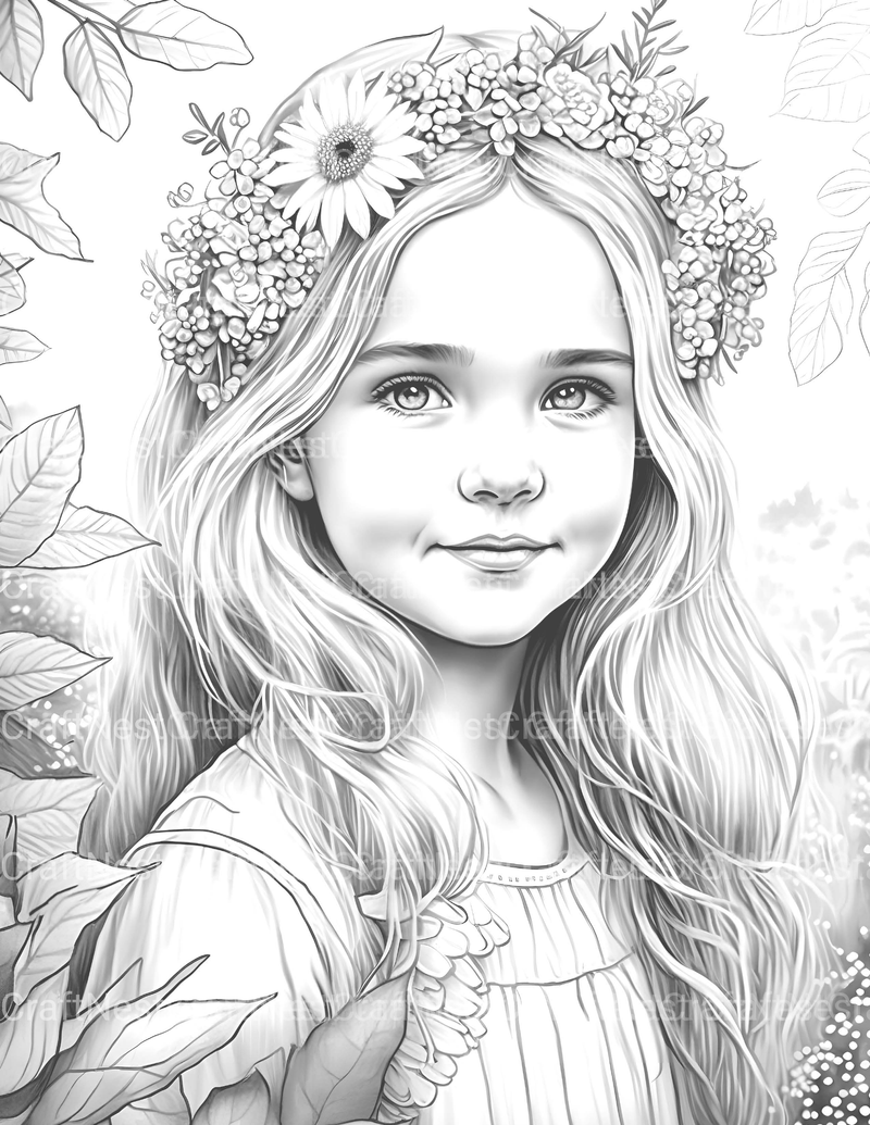 Flower Girl Coloring Book - CraftNest - Digital Crafting and Art