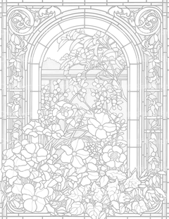 Stained Glass Garden Coloring Book - CraftNest - Digital Crafting and Art