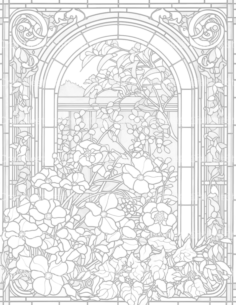 Stained Glass Garden Coloring Book - CraftNest - Digital Crafting and Art