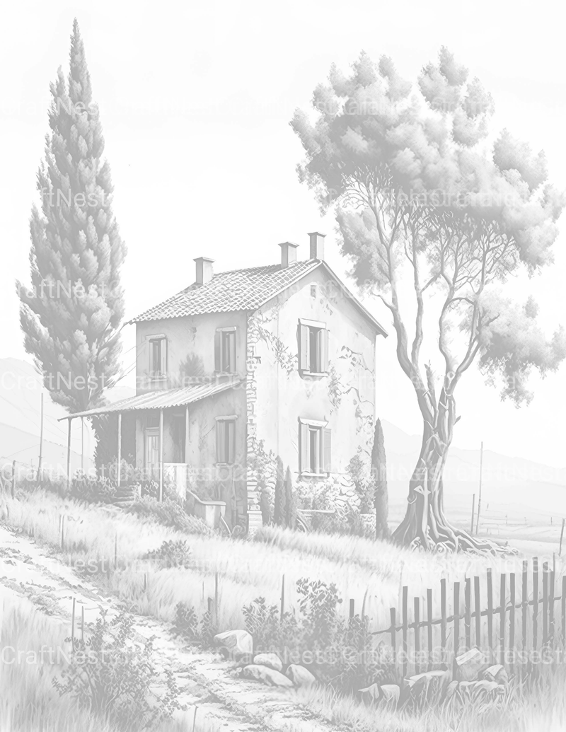 Italian Houses Coloring Book - CraftNest - Digital Crafting and Art