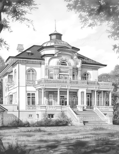 Luxurious Villas Coloring Book - CraftNest - Digital Crafting and Art