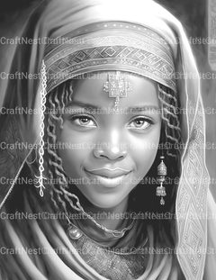 Tuareg Girl Coloring Book - CraftNest - Digital Crafting and Art