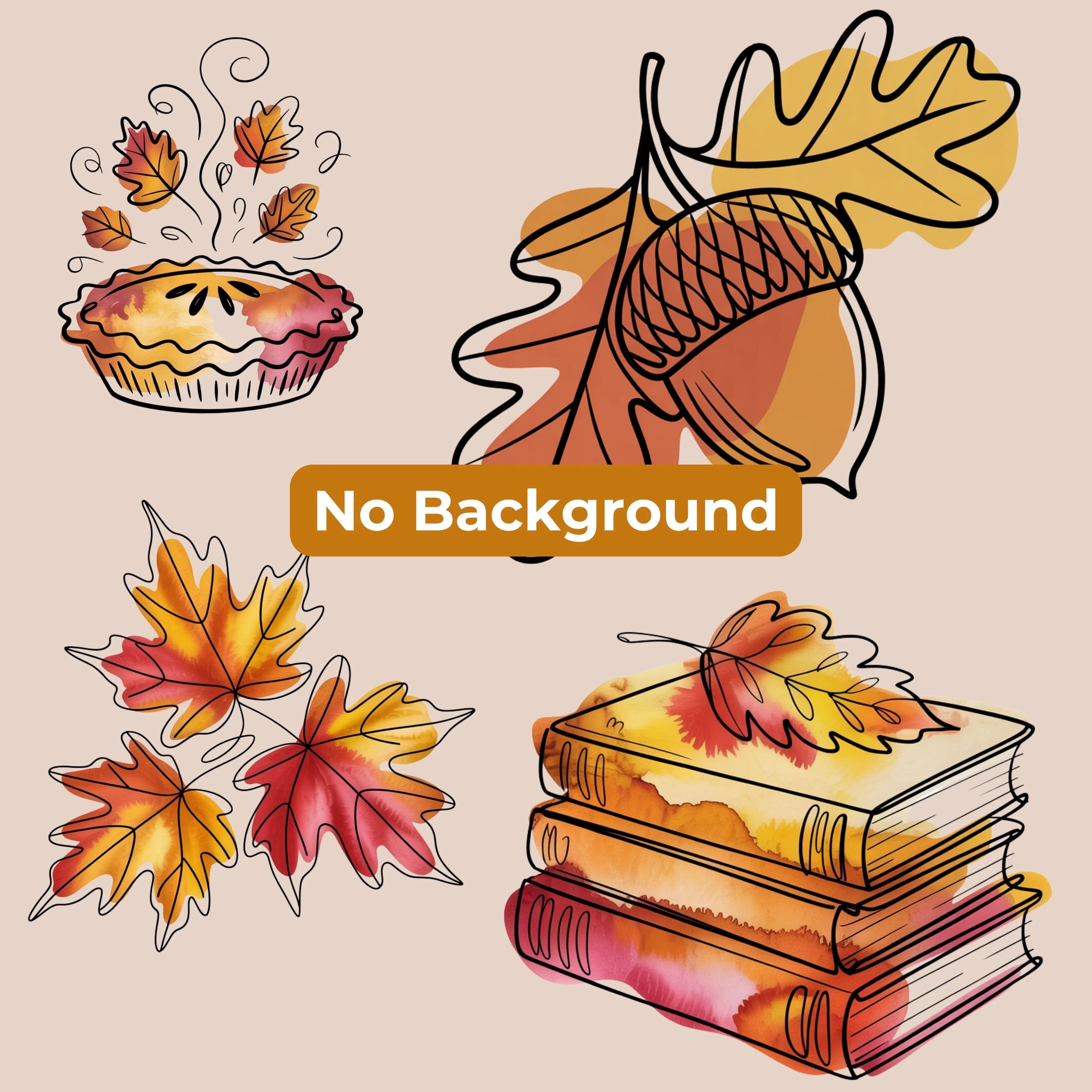 Fall Doodle Minimalist Elements Clipart Bundle - CraftNest - Digital Crafting and Art