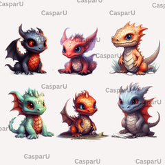 Baby Dragons Clipart - CraftNest