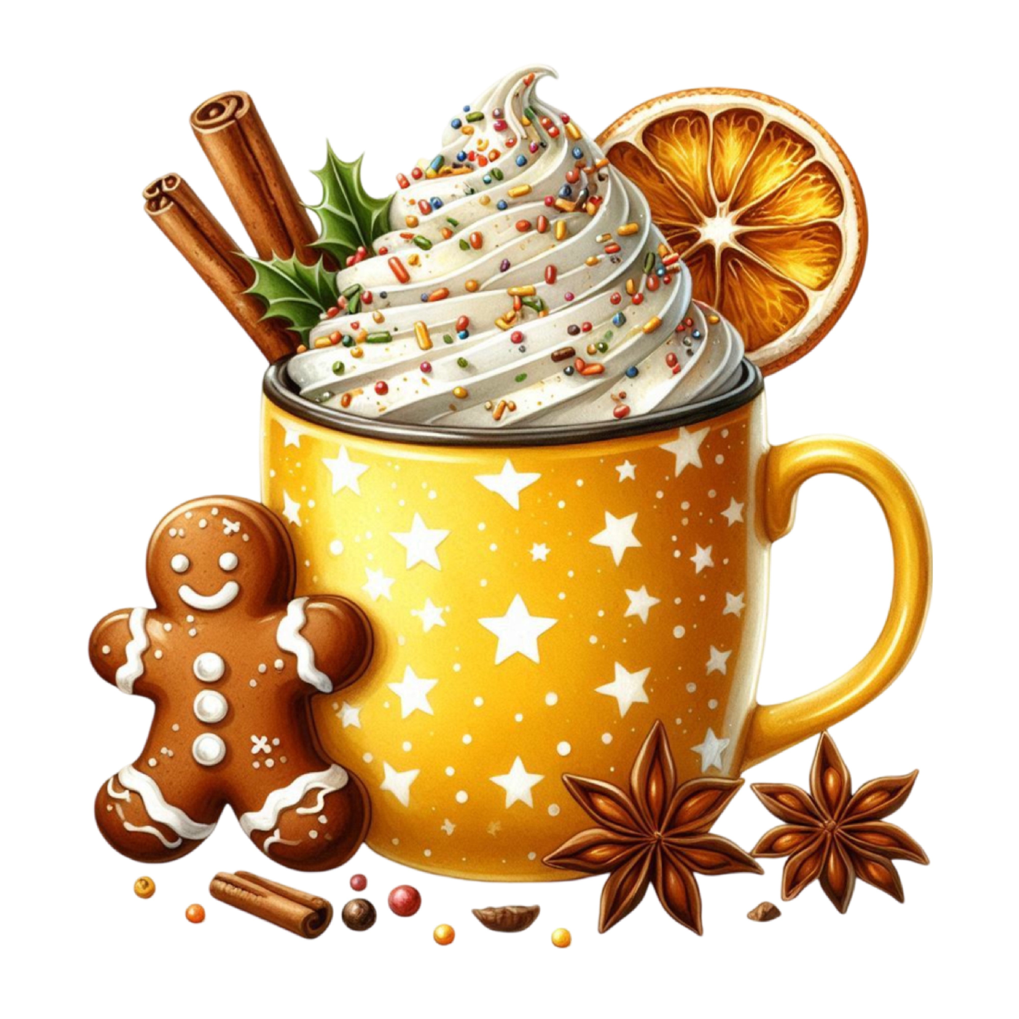 Christmas Coffee Gingerbread Clipart Bundle - CraftNest - Digital Crafting and Art