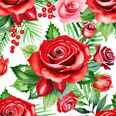 Christmas Roses Seamless Digital Paper - CraftNest - Digital Crafting and Art