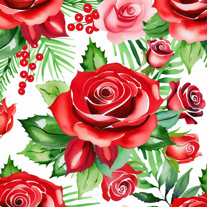 Christmas Roses Seamless Digital Paper - CraftNest - Digital Crafting and Art