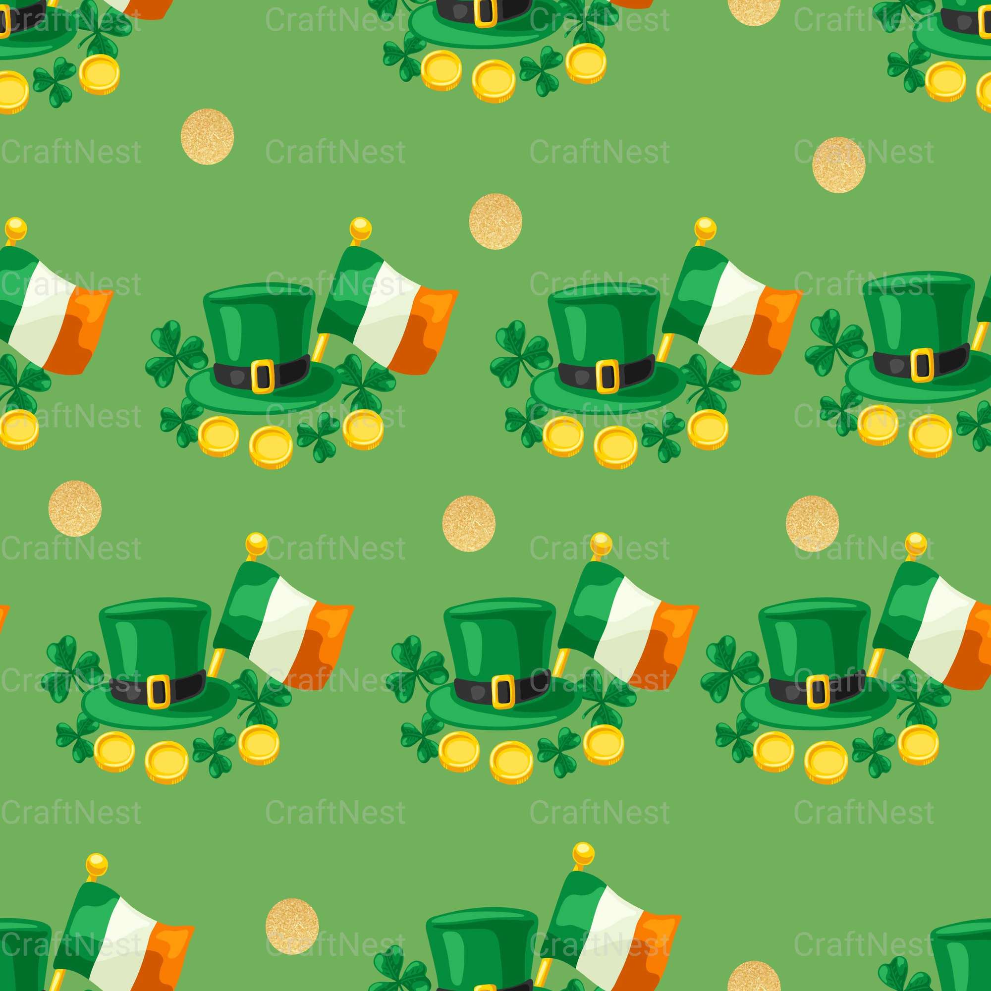 St. Patrick's Day Seamless Digital Paper - CraftNest - Digital Crafting and Art