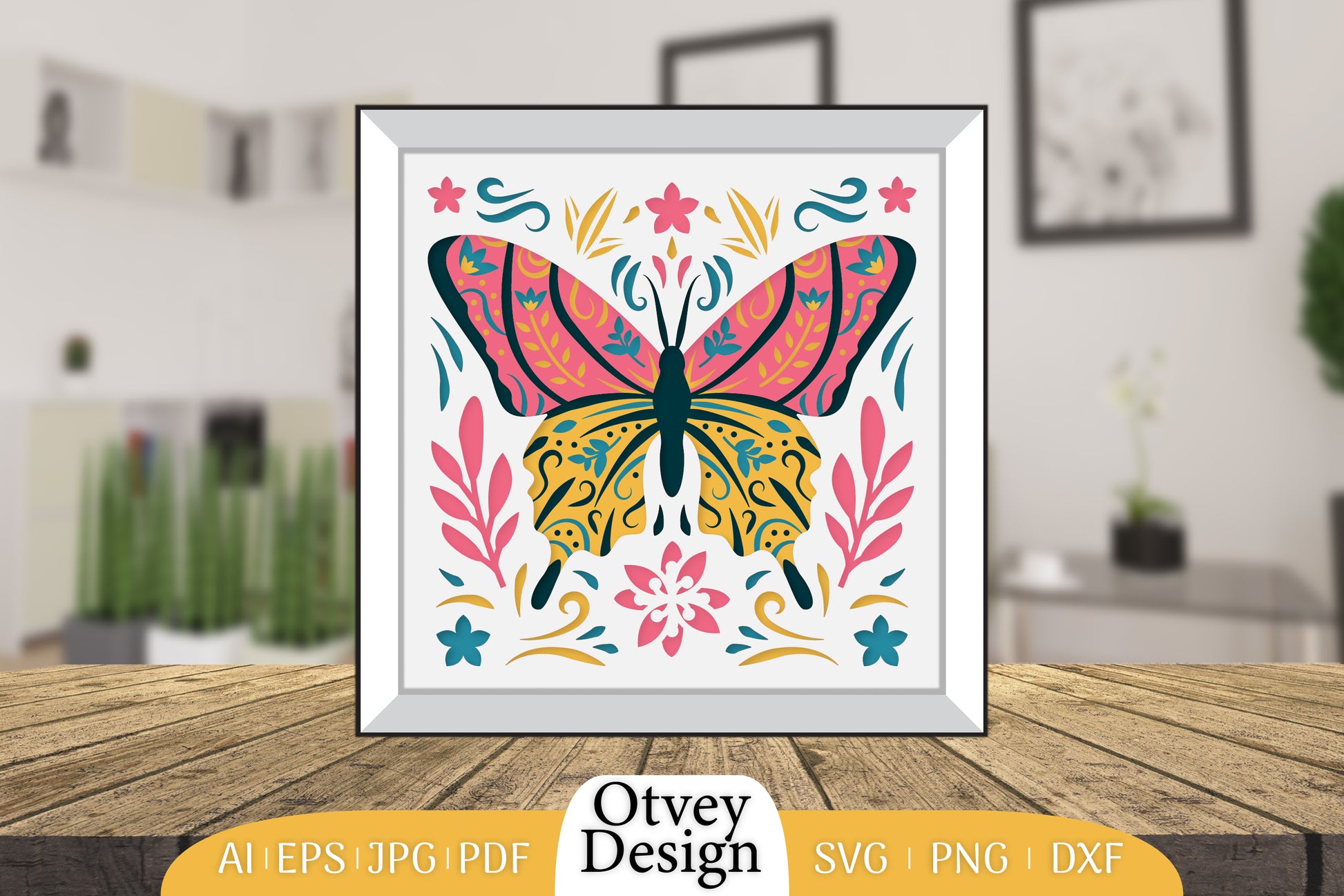 Butterfly Folk Art 3D Shadow Box SVG Bundle 1 - CraftNest - Digital Crafting and Art