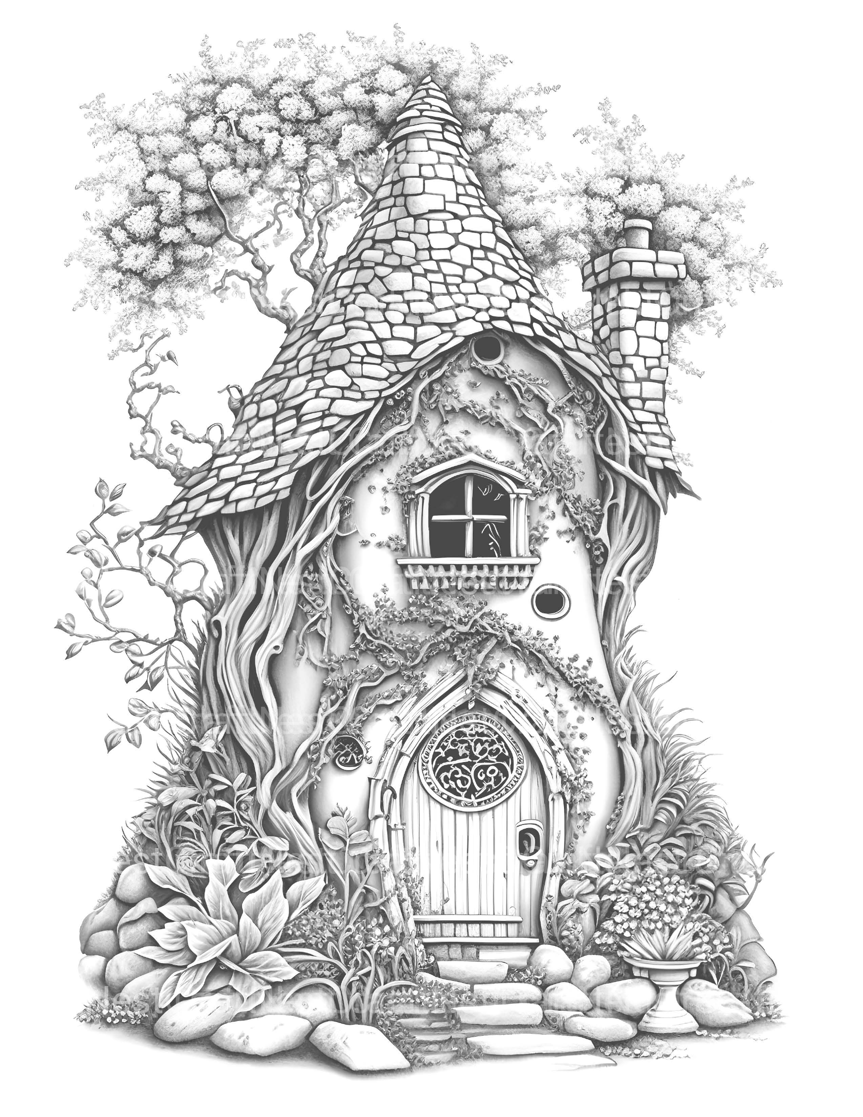 Secret Garden Fairy House Coloring Book - CraftNest - Digital Crafting and Art