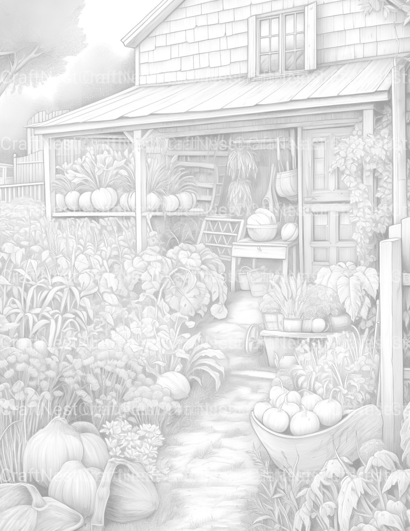Farmers Garden Coloring Book - CraftNest - Digital Crafting and Art