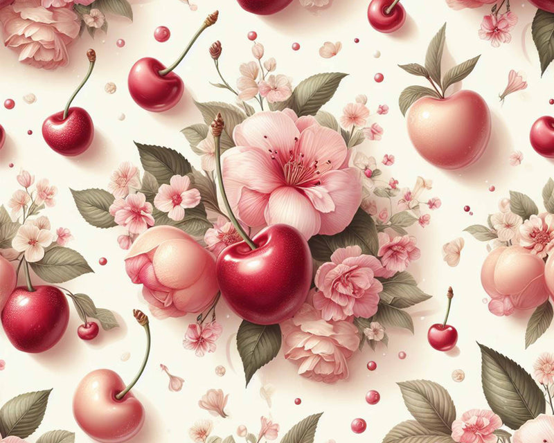 Cherry Seamless Digital Paper - CraftNest - Digital Crafting and Art
