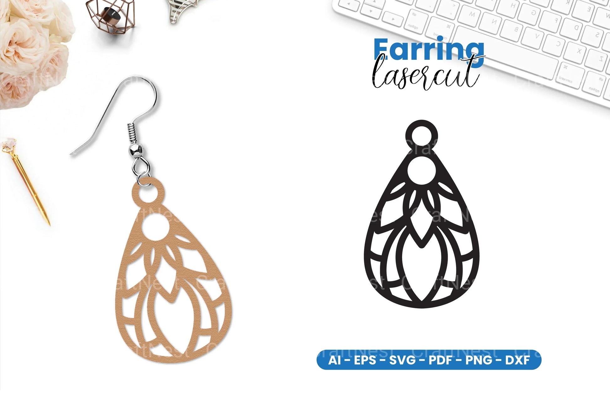 Dog Paw Earring Laser Cut SVG Bundle - CraftNest - Digital Crafting and Art
