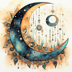 Moon Boho Seamless Digital Paper - CraftNest - Digital Crafting and Art