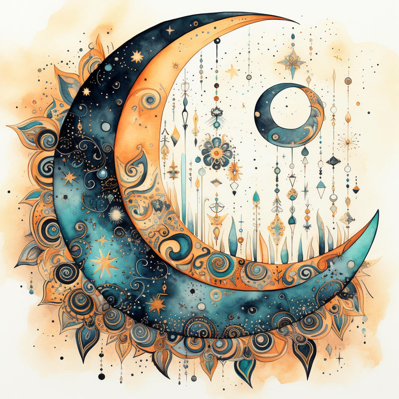 Moon Boho Seamless Digital Paper - CraftNest - Digital Crafting and Art