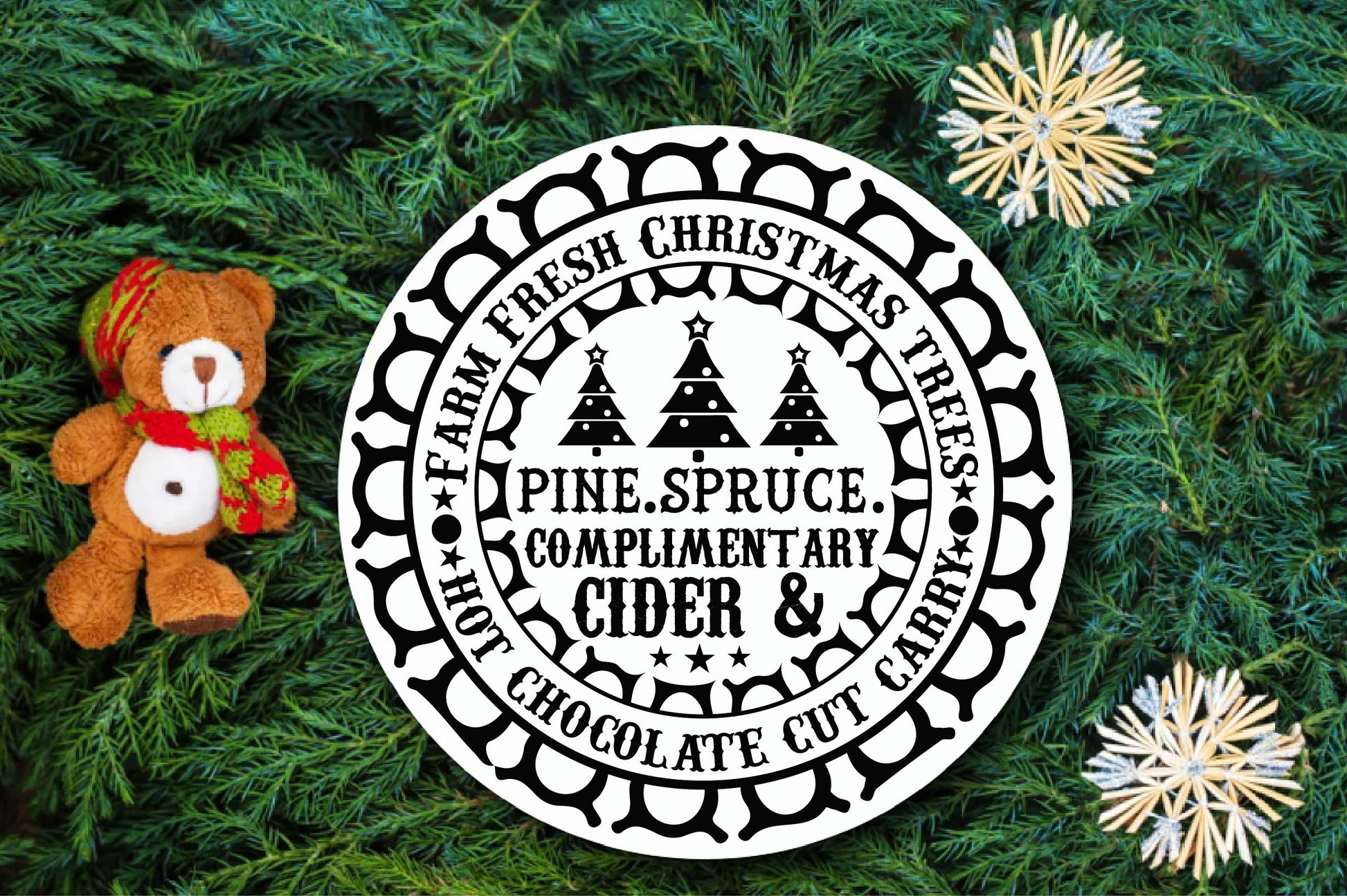 Christmas Round Sign SVG Bundle - CraftNest - Digital Crafting and Art