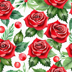 Christmas Roses Seamless Digital Paper - CraftNest - Digital Crafting and Art