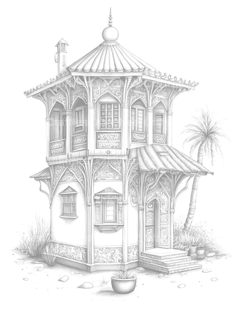 Dubai Tiny House Coloring Book - CraftNest - Digital Crafting and Art