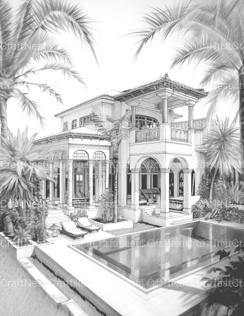 Arabian Villas Coloring Book - CraftNest - Digital Crafting and Art