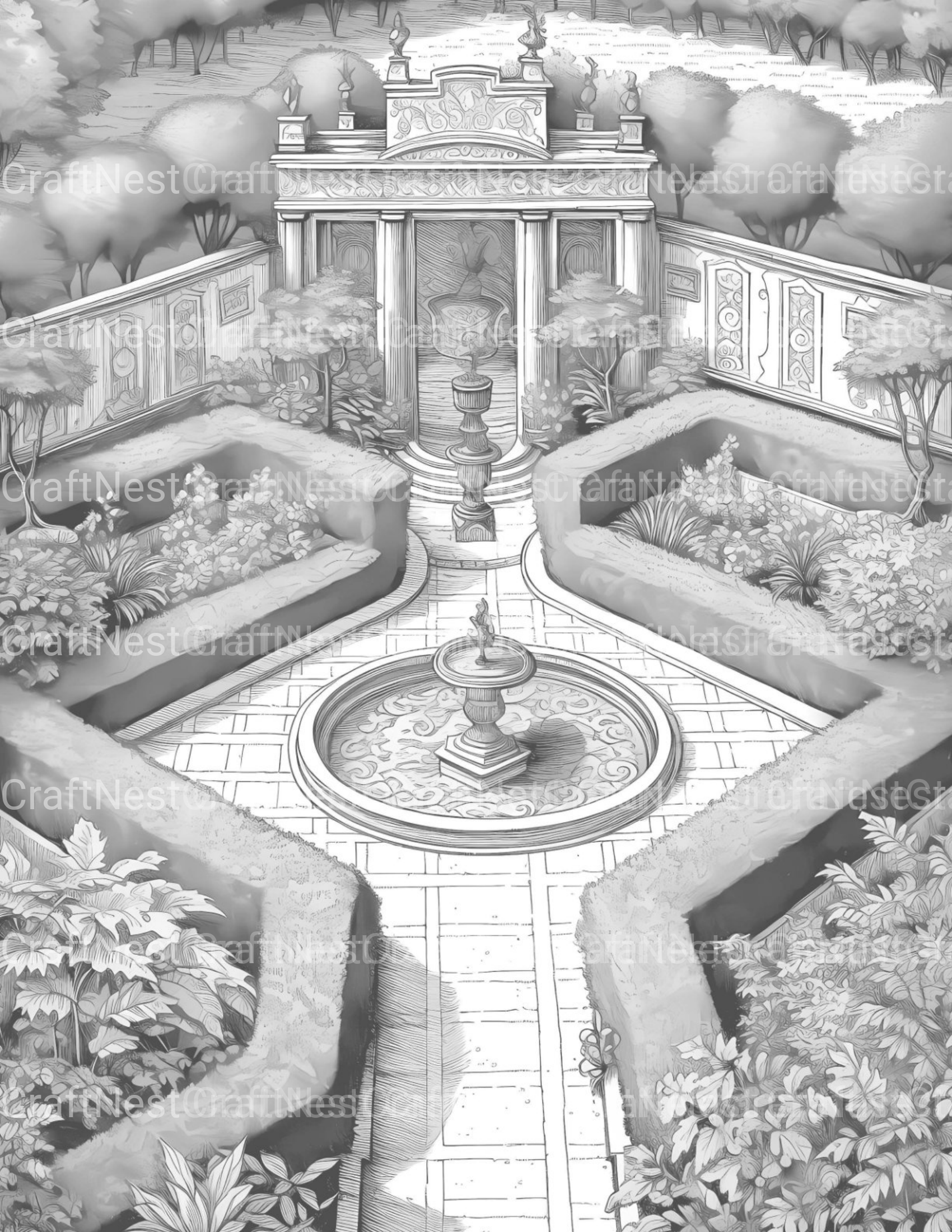 Formal Garden Coloring Book - CraftNest - Digital Crafting and Art