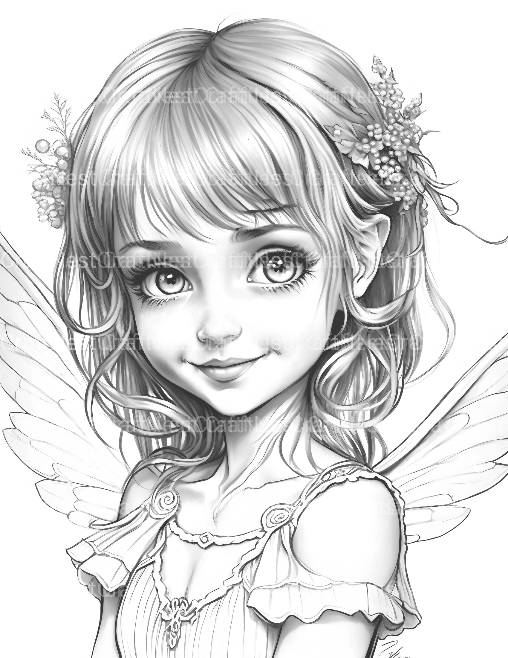 Flower Princess Coloring Book - CraftNest - Digital Crafting and Art