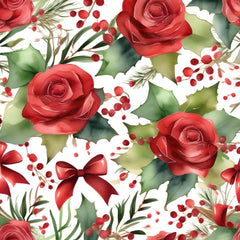 Christmas Roses Seamless Digital Paper - CraftNest - Digital Crafting and Art