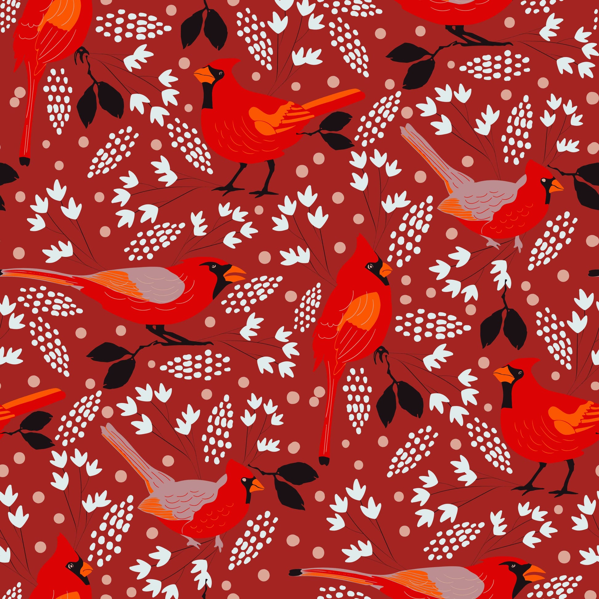 Cardinal Seamless Digital Paper - CraftNest - Digital Crafting and Art